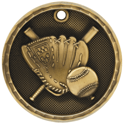 2" Baseball 3D Medal – item 3D201