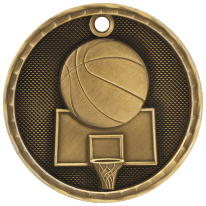 2" Basketball 3D Medal – item 3D202