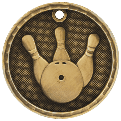 2" Bowling 3D Medal – item 3D204