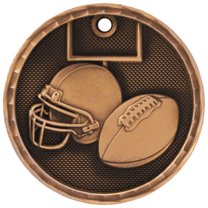 2" Football 3D Medal – item 3D206 image 3