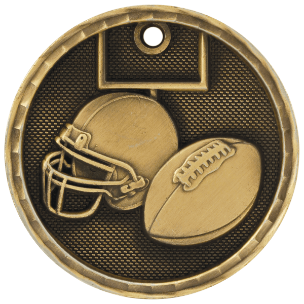 2" Football 3D Medal – item 3D206