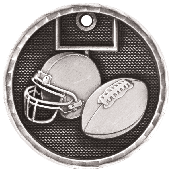 2" Football 3D Medal – item 3D206 image 2