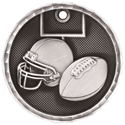 2" Football 3D Medal – item 3D206 image 2