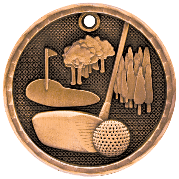 2" Golf 3D Medal – item 3D207 image 3