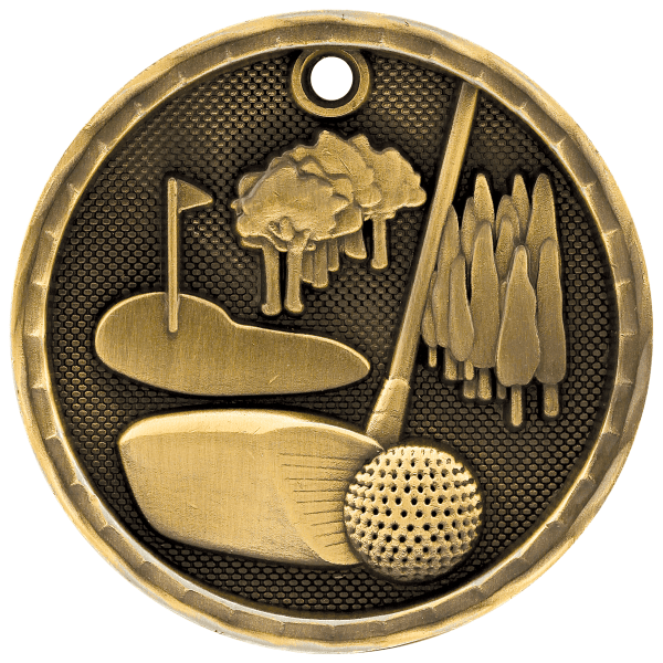 2" Golf 3D Medal – item 3D207