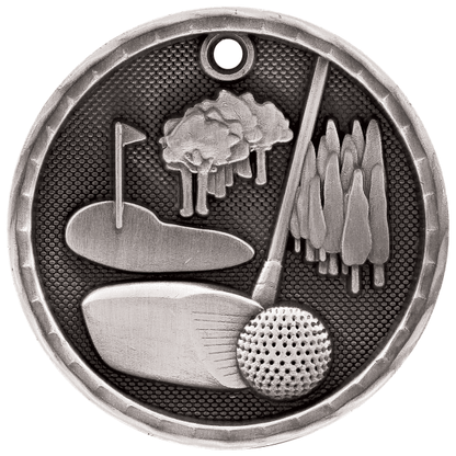 2" Golf 3D Medal – item 3D207 image 2