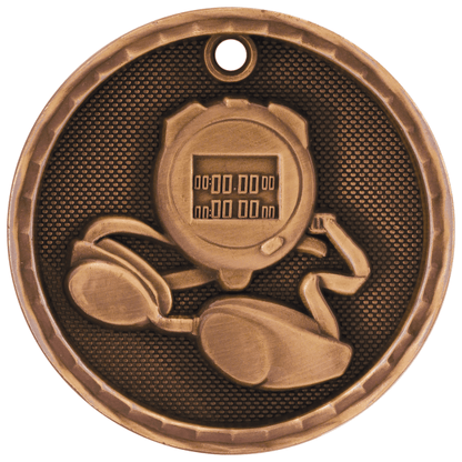 2" Swimming 3D Medal – item 3D211 image 3