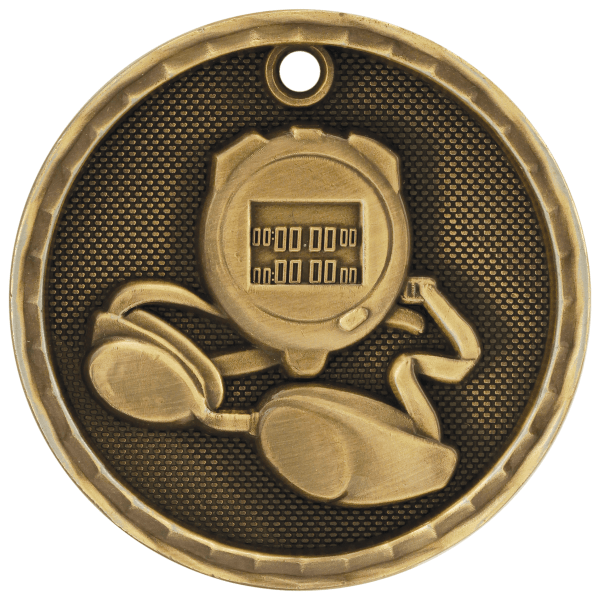 2" Swimming 3D Medal – item 3D211