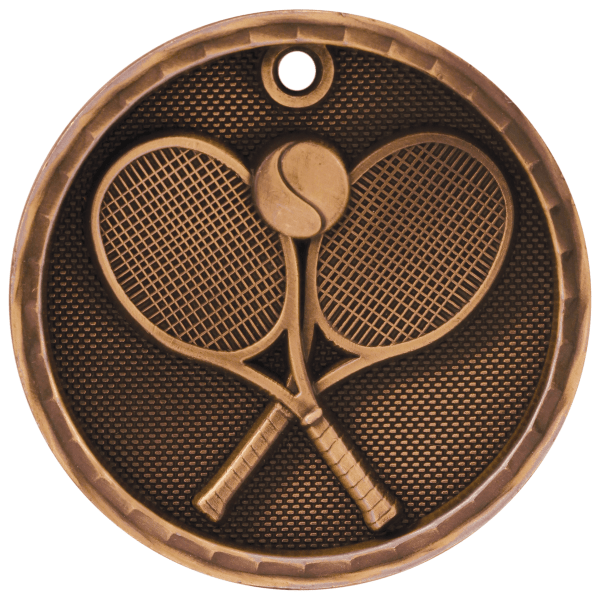 2" Tennis 3D Medal – item 3D212 image 3
