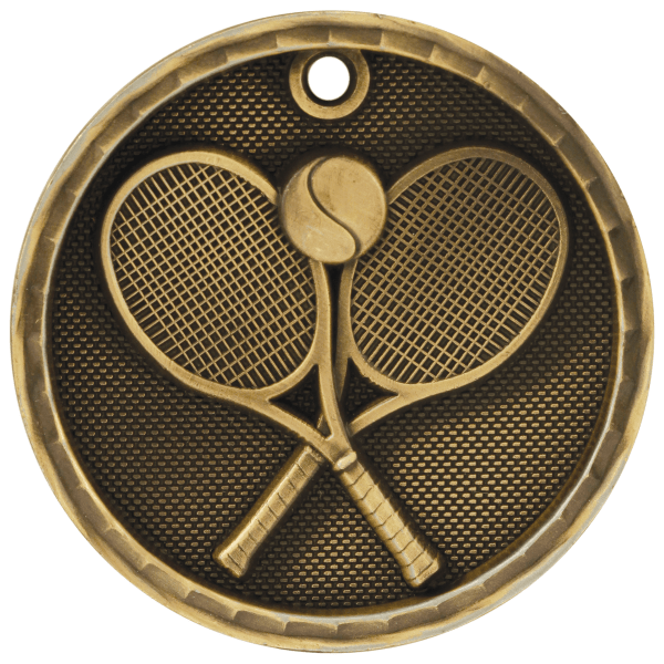 2" Tennis 3D Medal – item 3D212