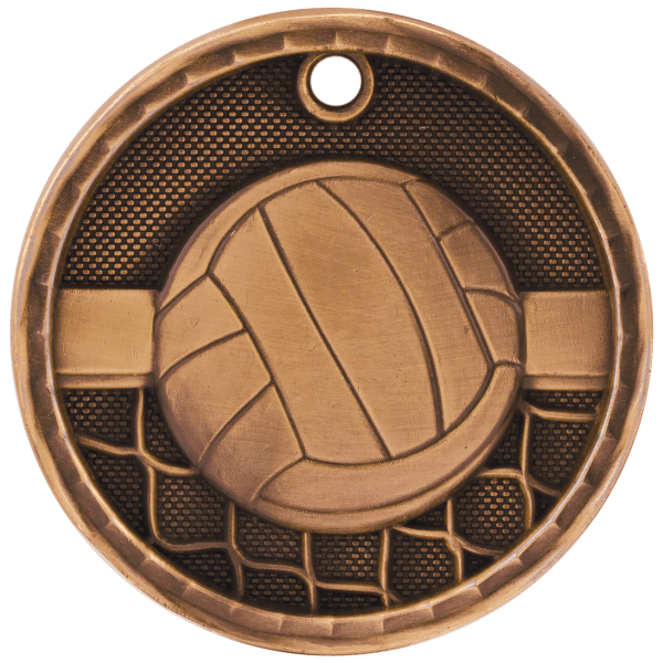 2" Volleyball 3D Medal – item 3D216 image 3