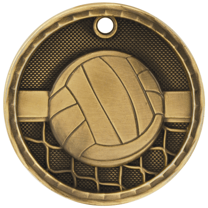 2" Volleyball 3D Medal – item 3D216