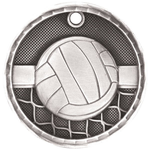 2" Volleyball 3D Medal – item 3D216 image 2