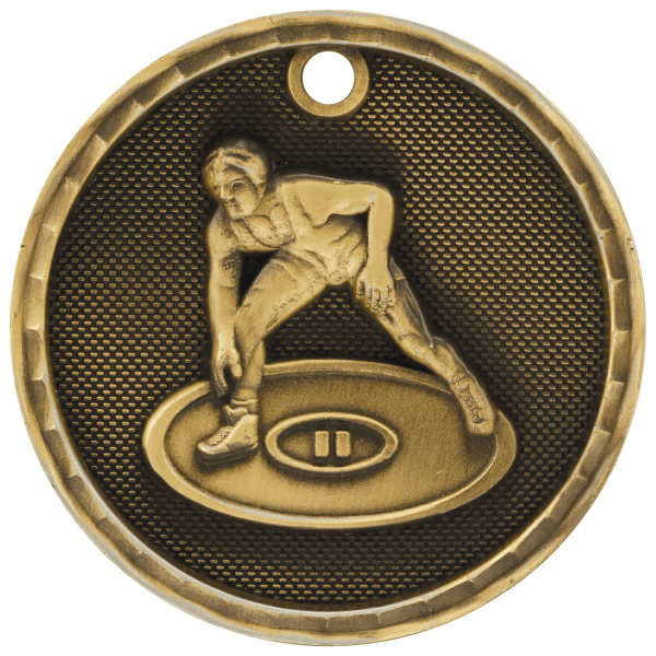 2" Wrestling 3D Medal – item 3D217