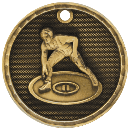 2" Wrestling 3D Medal – item 3D217