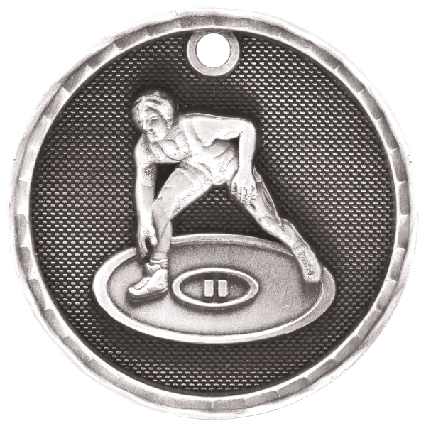 2" Wrestling 3D Medal – item 3D217 image 2