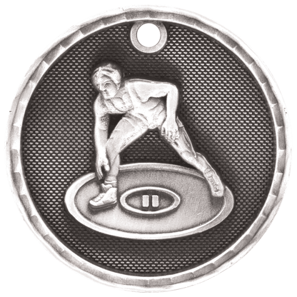2" Wrestling 3D Medal – item 3D217 image 2