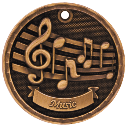 2" Music 3D Medal – item 3D305 image 3