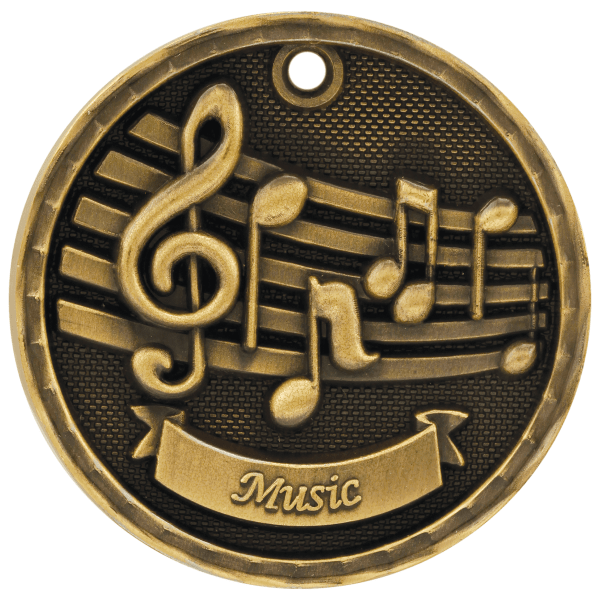 2" Music 3D Medal – item 3D305
