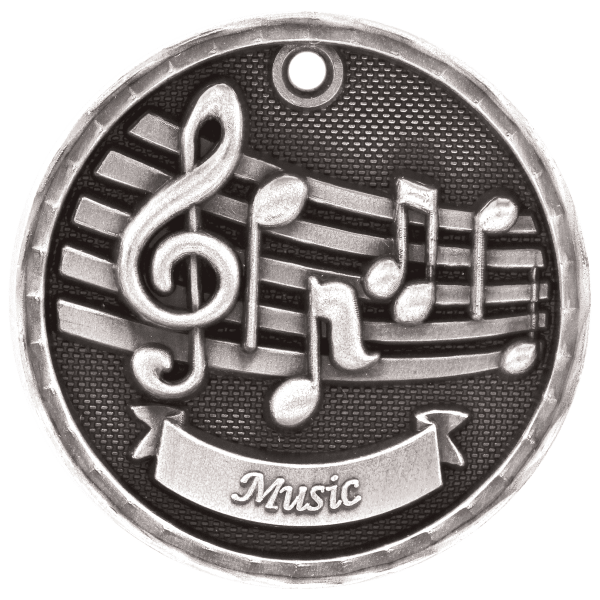 2" Music 3D Medal – item 3D305 image 2