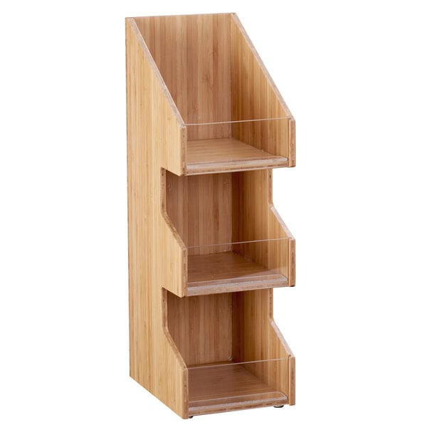 Bamboo 3 Tier, 3 Bin Condiment Display w/ Bin Face - 7" x 5" – item 211205360