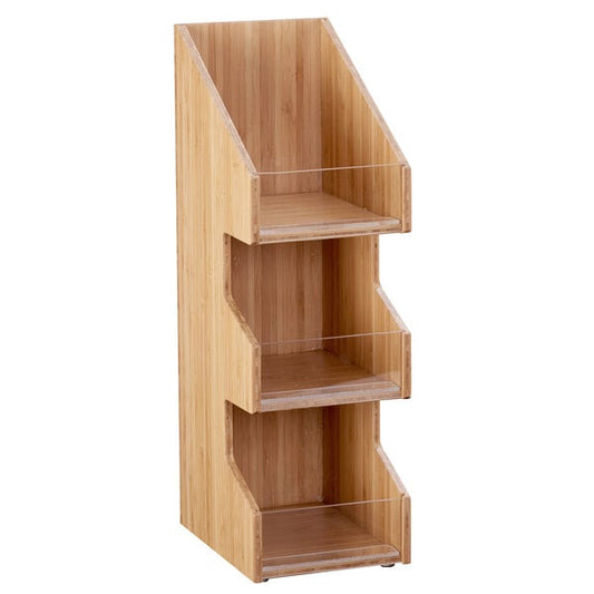 Bamboo 3 Tier, 3 Bin Condiment Display w/ Bin Face - 7" x 5" – item 211205360