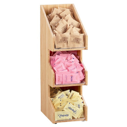 Bamboo 3 Tier, 3 Bin Condiment Display w/ Bin Face - 7" x 5" – item 211205360 image 2