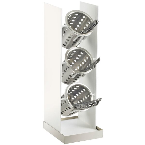 Luxe Metal 3-Cylinder Vertical Flatware / Condiment Display – item 211301055
