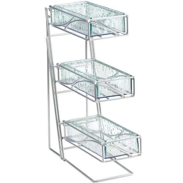 Platinum 3-Tier Condiment Display w/ Faux Glass Bins – item 21112353943