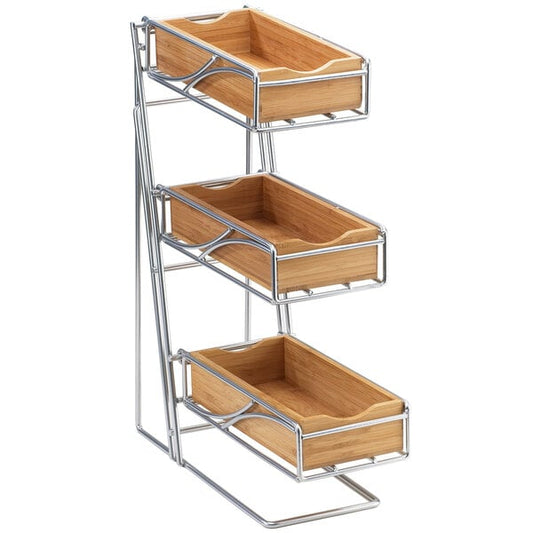 Cal-Mil Platinum 3-Tier Flatware / Condiment Display w/ Bins – item 211123539