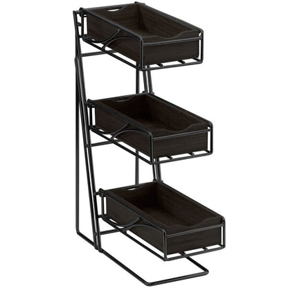 Cal-Mil Midnight 3-Tier Flatware / Condiment Display w/ Bins – item 211123596