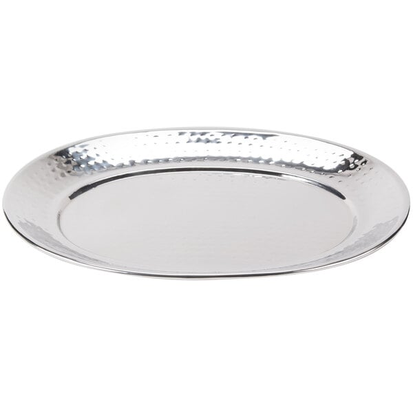 American Metalcraft 17 1/4" Hammered Stainless Serving Tray – item 124HMOST1317 image 2
