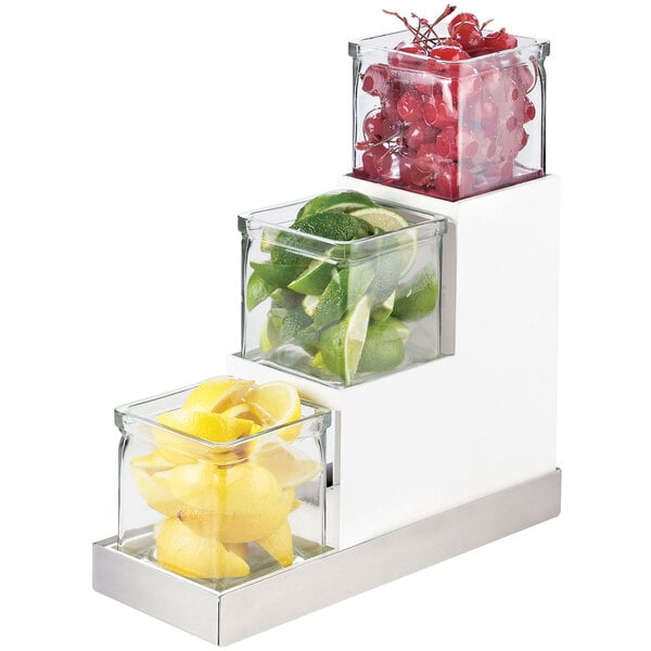 Luxe Three Tier 4" Melamine Jar w/ Metal Condiment Display – item 21130035515