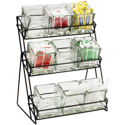 Iron Three Tier Nine Jar - 13" x 9 1/2" Condiment Display – item 211181213