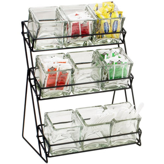 Iron Three Tier Nine Jar - 13" x 9 1/2" Condiment Display – item 211181213