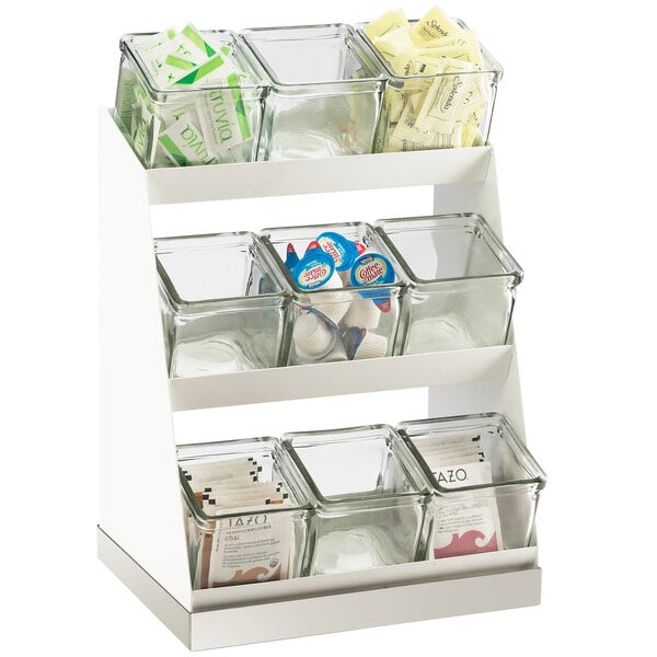 Luxe Condiment Display w/ Glass Jars and Base - 12 1/4" x 9" – item 21130185512