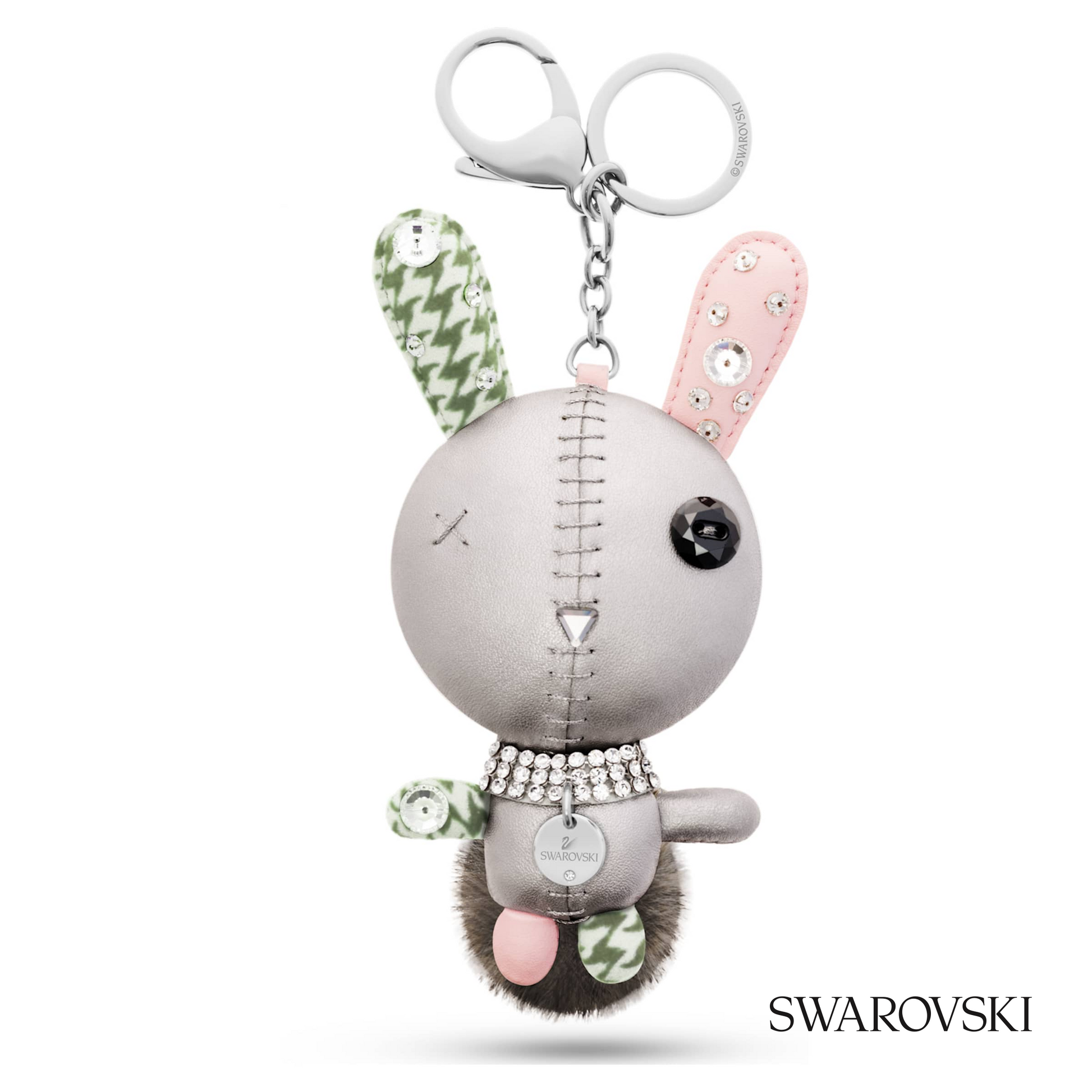 Swarovski Mathilde bag charm, Rabbit, Gray, Stainless steel – item 5020921