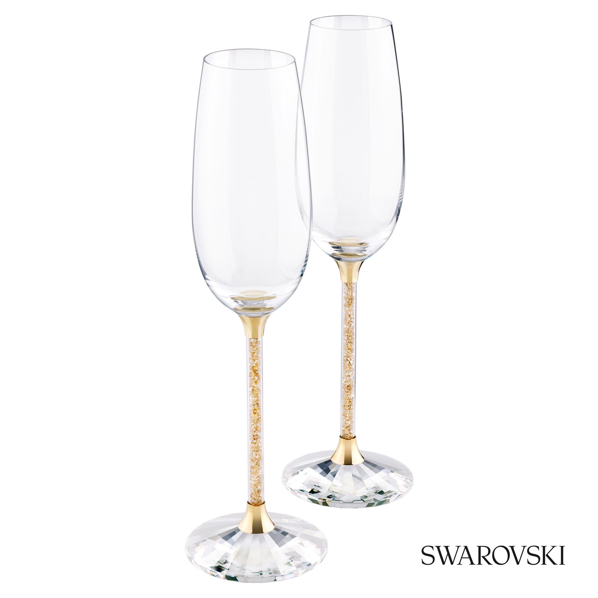 Swarovski Crystalline Toasting Flutes Gold Set – item 5102143
