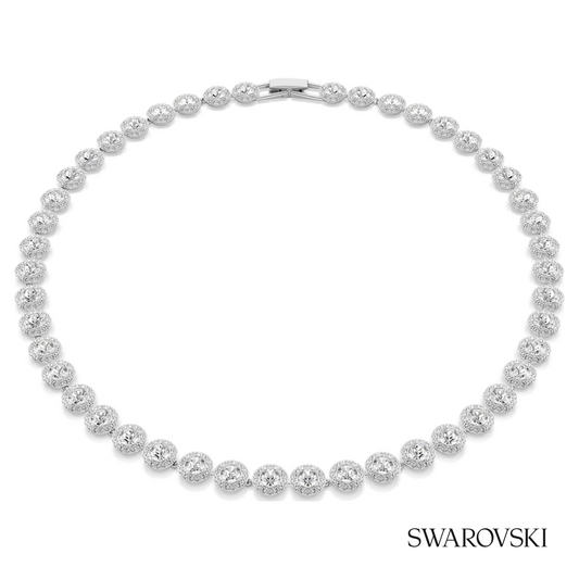 Una Angelic necklace, Round cut, Medium, White, Rhodium plated – item 5117703