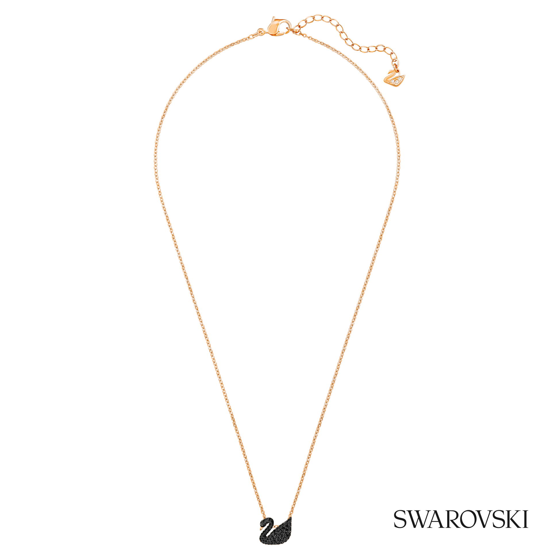 Swarovski Swan pendant, Swan, Small, Black, 18K rose gold – item 5204133 image 2