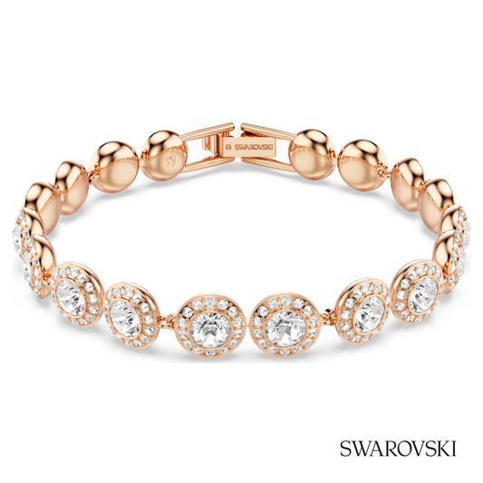 Una Angelic bracelet, Round cut, Pave, Medium, White, 18K rose gold finish – item 5240513