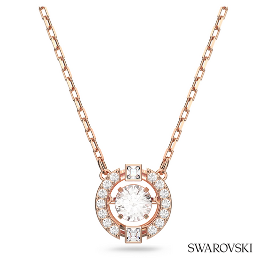 Una necklace, Round cut, White, 18K rose gold finish – item 5272364