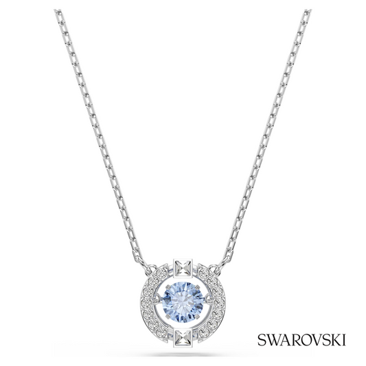 Una necklace, Round cut, Blue, Rhodium plated – item 5279425