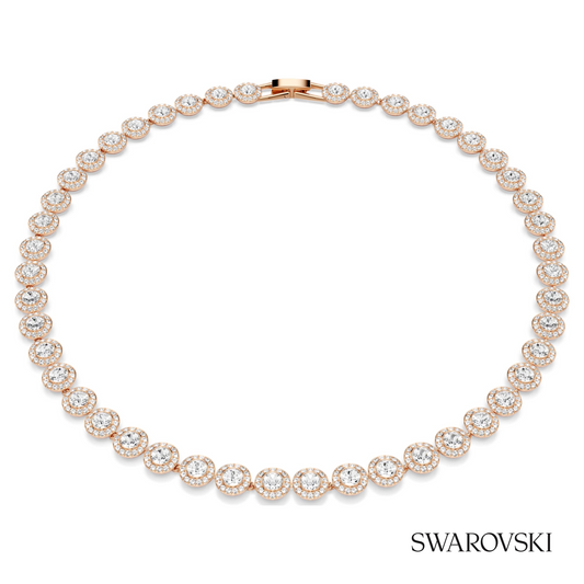 Una Angelic necklace, Round cut, Medium, White, 18K rose gold finish – item 5367845
