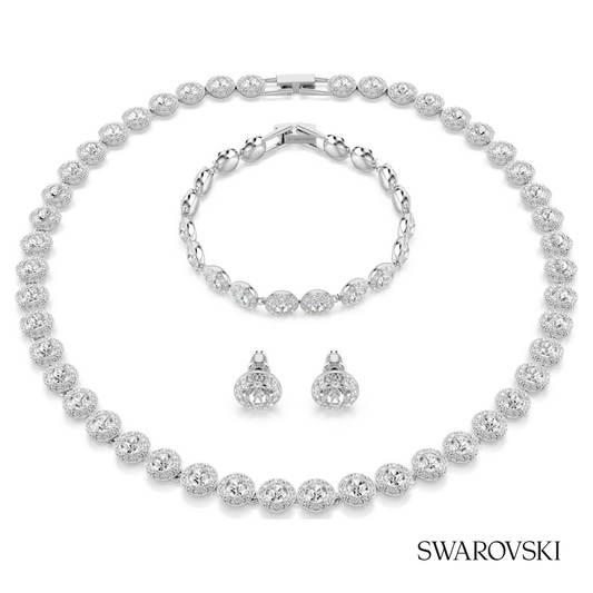 Swarovski Una Angelic set, (3), Round cut, White, Rhodium – item 5367853