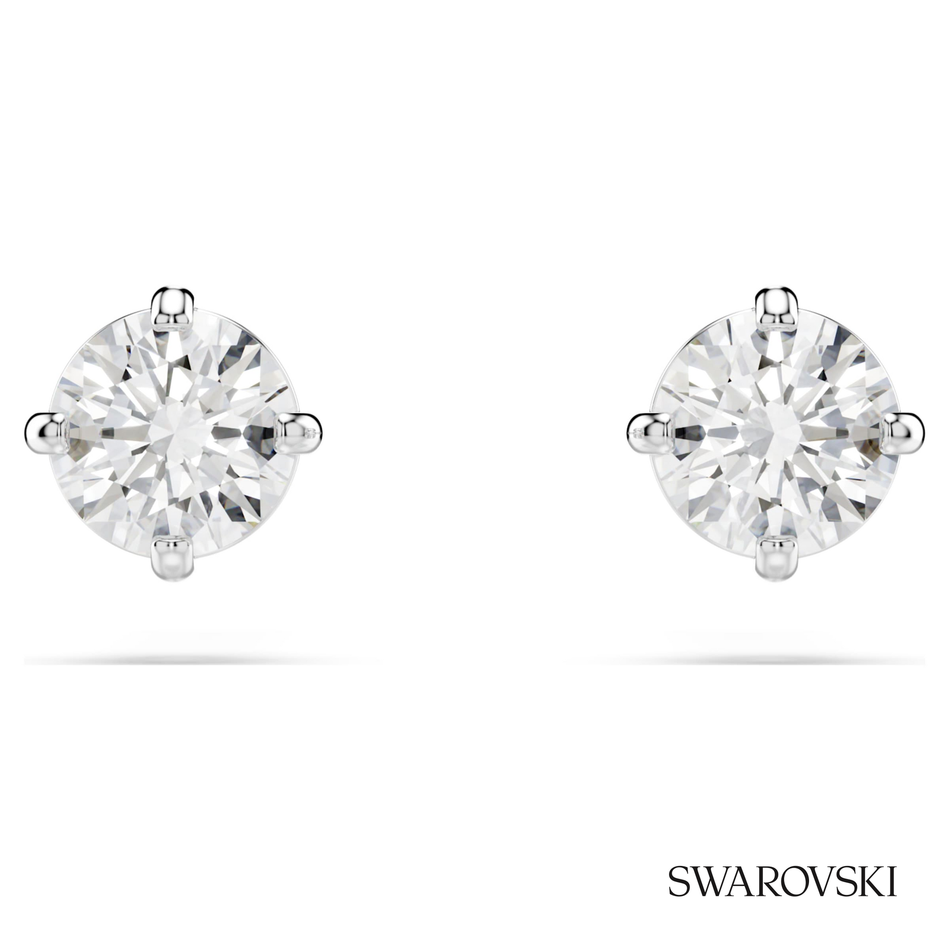 Swarovski Stilla Attract stud earrings, Round cut, White – item 5408436