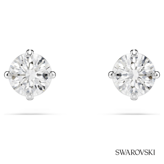 Swarovski Stilla Attract stud earrings, Round cut, White – item 5408436