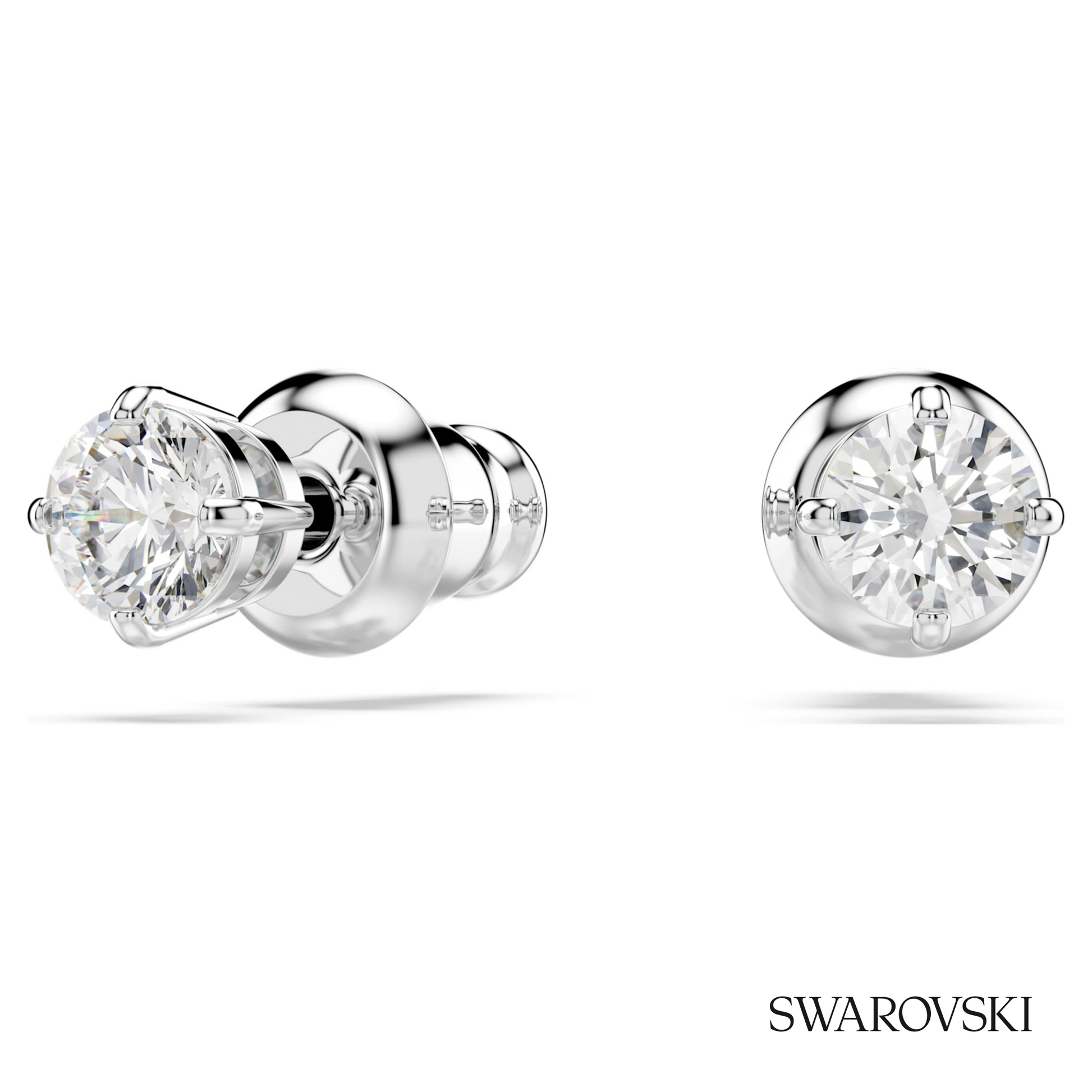 Swarovski Stilla Attract stud earrings, Round cut, White – item 5408436 image 2
