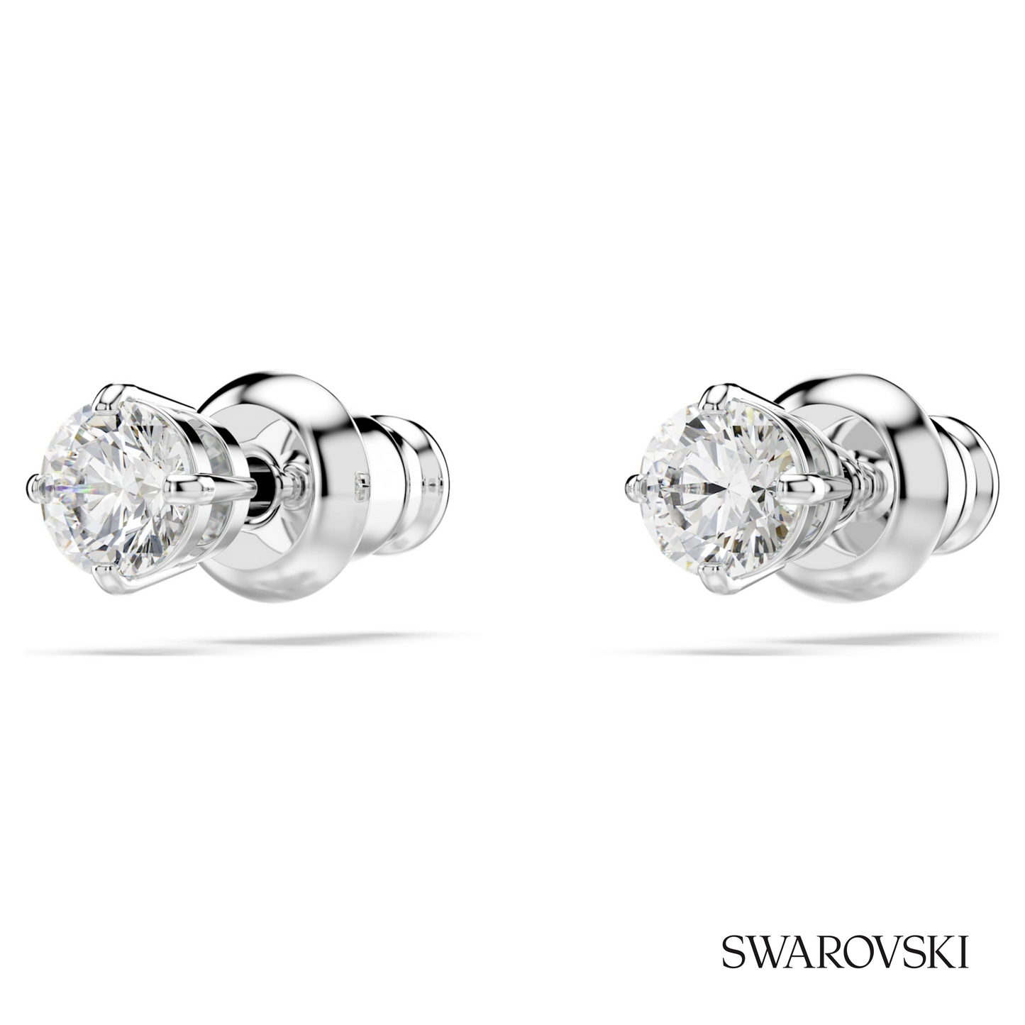 Swarovski Stilla Attract stud earrings, Round cut, White – item 5408436 image 3