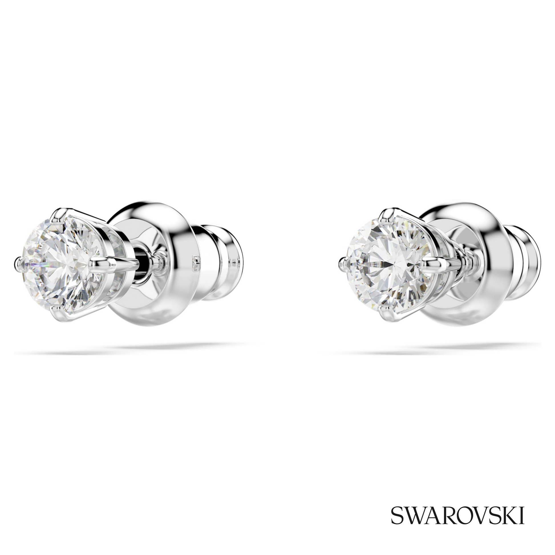 Swarovski Stilla Attract stud earrings, Round cut, White – item 5408436 image 3